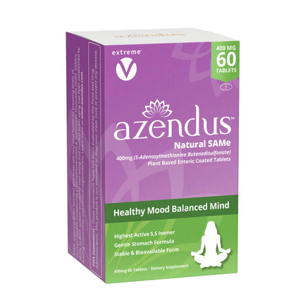extreme V Azendus SAM-e Mood Support 400mg, 60 Count, Same Butanedisulfonate Fiber Enteric Coated Tablets