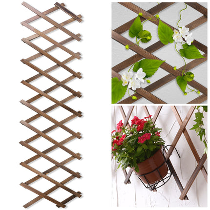 Wood Lattice Fence Panels for Outside 13.4"x78.8" Expandable Natural Wooden Wall Trellis Board Decorative Lattice Trellis Frame for Climbing Plants Vine Ivy Rose Outdoor Balcony Garden 2 Pcs