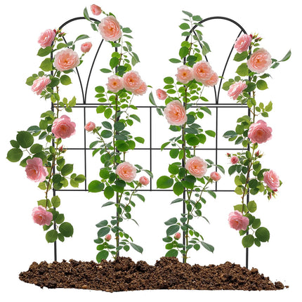 2 Pack 45" Metal Garden Trellis for Climbing Plants, Adjustable Angles