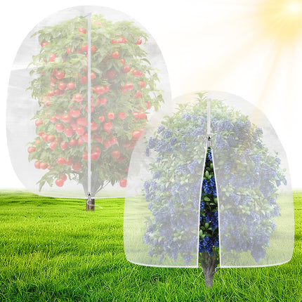 OZMI Bird Netting for Garden, 6 x 6 FT Blueberry Bush Netting Cover with Zipper, Drawstring Reusable Mesh Plant Protector for Shrubs Bush Fruit Tree Potted (2 Pack)