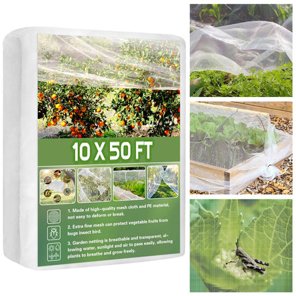 Unves Garden Netting, 10' x 50' Ultra Fine Mesh Bird Netting for Garden