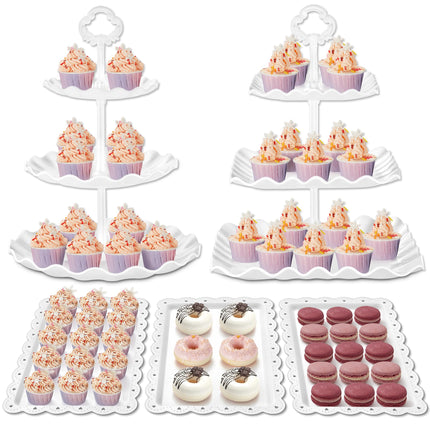 Kootek 5pcs Cupcake Stand Dessert Table Display Set Serving Tray for Party