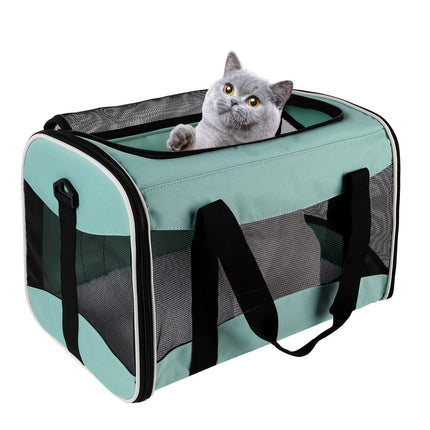 Cat Carrying Case - Pet Carrier, Up to 30Lbs Soft Sided Protable and Breathabl Pet Travel Carrier, Pet Travel Carrier Removable Fleece Pad, Collapsible for Large Cats Small Dogs(X-Large, Green)