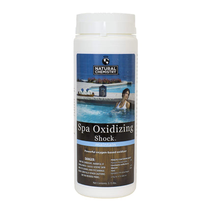 Natural Chemistry Spa Oxidizing Shock, 3.15 lb, Powerful Oxygen-Based Oxidizer, Eliminates Spa Water Contaminants, Compatible with Chlorine and Bromine