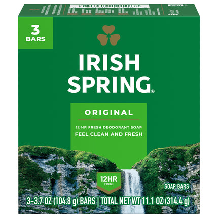 Irish Spring Bar Soap for Men, Original Scent, 3.7 oz (3 Pack)