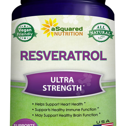 100% Natural Resveratrol - 1000mg Per Serving Max Strength (180 Capsules) Antioxidant Supplement, Trans-Resveratrol Pills for Heart Health & Pure, Polyphenols