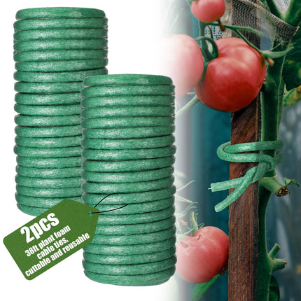 Frienda 76 ft Soft Plants Ties Flexible Foam Garden Ties 1cm Garden Twist Wire Reusable Cut to Size for Climbing Plants Vines Tomatoes Home Office Tying Veggies Flower Supplies Craft, Green