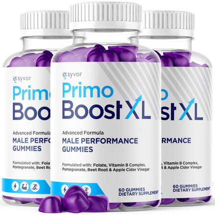 (3 Pack) Primo Boost XL Gummies, Official Primo Boost XL Gummys with All Natural Ingredients, Advanced PrimoBoost Health & Wellness Formula with Max Strength Active Lifestyle Vitamins (180 Gummies)