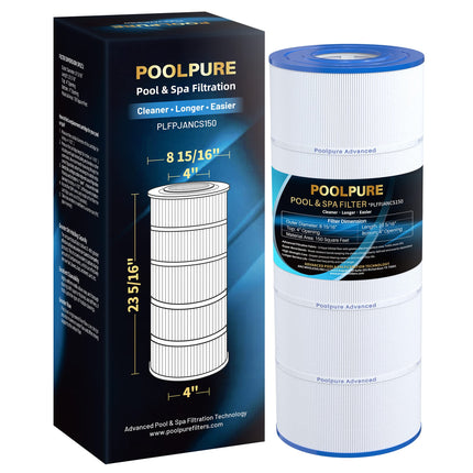 POOLPURE PLFPJANCS150 Pool Filter Replaces Jandy CS150, CCX1500RE, CC1500RE, X-Stream 150, R0462300, PJANCS150, Ultral-B3, Unicel C-8414, C-8317, Filbur FC-0822, FC-1287, Hayward C1502 1 Pack