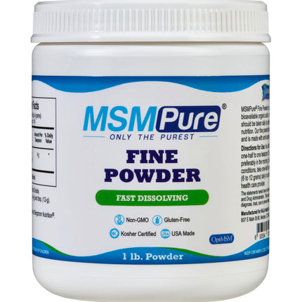 KALA HEALTH MSMPure Fast Dissolving Fine MSM Powder Crystals – US-Made MSM for Joint Health, Skin Appearance, and Hair & Nail Support – 1 lb, Organic Sulfur