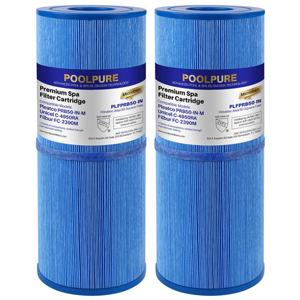 POOLPURE Antimicrobial Spa Filter Replacement for Pleatco PRB50-IN-M, Unicel C-4950RA, Guardian 413-212-02, Filbur FC-2390M,17-2380,Jacuzzi J200 Series Filter,373045, 5X13 Hot Tub Filter, 2 Pack
