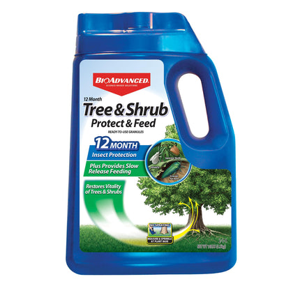 BioAdvanced 12 Month Tree and Shrub Protect and Feed, Granules, 10 lb, Insect Killer, Tree Fertilizer & Plant Food