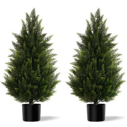 Vitalismo 3FT Artificial Cedar Trees Set of 2 for Outdoor Front Porch