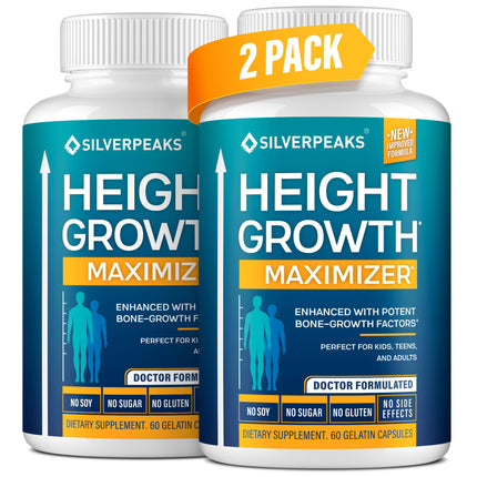 Height Growth Maximizer - Natural Pills to Help You Grow Taller Made in USA with Calcium, Zinc, GABA & Vitamin D3 for Bone Strength, Joint Support* - Free of Hormone, 60 Count (Pack of 2)