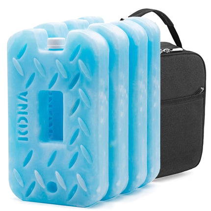 Kona Blue/Ice Ice Packs for Lunch Box - 2 lb Freezer Packs Compatible With Yeti Cooler Bags | Dry Ice Shock Pack, Long-Lasting Reusable Ice Packs for Lunch Bags (10" x 5.5" x 1.5" Pack of 4)