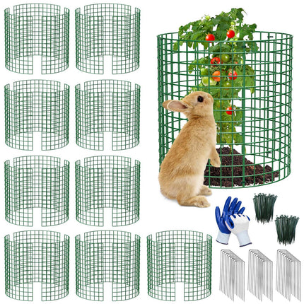 10 Pack Plant Protectors from Animals | 30PCS 13"x13" Metal Wire Mesh Garden Plant Cages for Gardening Supplies | Chicken Wire Cloche Plant Protectors for Rabbits Chickens Ducks