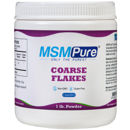 KALA HEALTH MSMPure Coarse MSM Powder Flakes – US-Made MSM for Joint Health, Skin Appearance, and Hair & Nail Support – 1 lb, Organic Sulfur