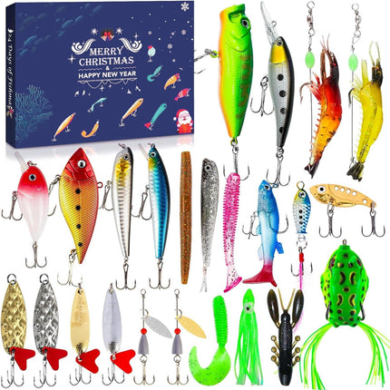 2026 Fishing Lure Advent Calendar 24 Days for Men Teens
