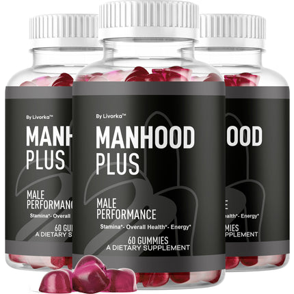 (3 Pack) Manhood Plus - Manhood Plus Gummies For Men, Manhood Plus 1050mg Gummies, Manhood Plus Supplement Support Gummies Premium Formula, Manhood Plus Natural Formula, 180 Gummies For 3 Months