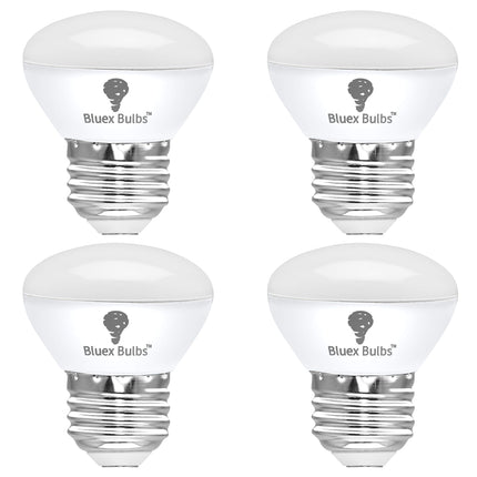 4 Pack R14 LED Bulb 4W E26 Base Mini Reflector Floodlight Light Bulb Dimmable 2700K Warm White - 40W Equivalent - Mini Light Bulbs, Short Light Bulbs, Curio Cabinet Light Bulb, R14 Bulb Flood Light