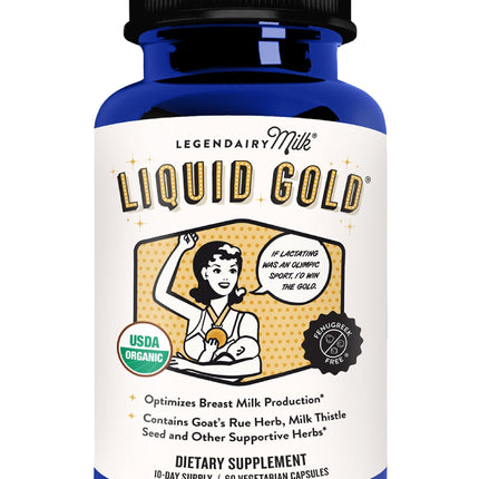 Legendairy Milk Liquid Gold Lactation Support | Lactation Supplement with Organic Goats Rue, Milk Thistle, Shatavari, Fennel, Alfalfa & Anise | Breastfeeding Supplements, 60 Count