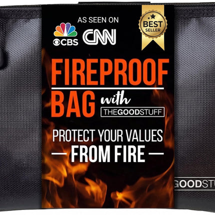 Fireproof Money Bag for Cash (10" x 13") – Waterproof Document Holder with Zipper, Protects Important Papers, Passports & Valuables from Fire & Water – Secure Storage for Home, Office & Travel