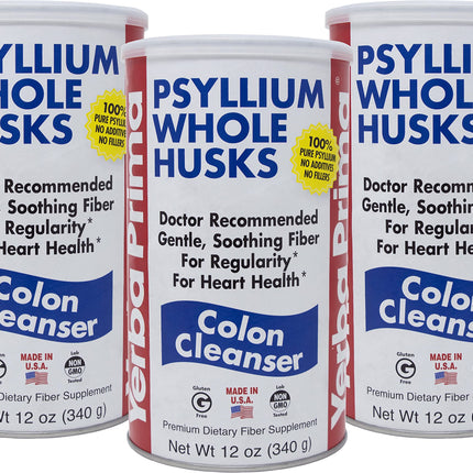 Yerba Prima Psyllium Whole Husks Colon Cleanser, 12 Ounce (Pack Of 3)