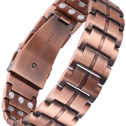 Feraco Copper Bracelet for Men 3X Strength,Magnetic Therapy Bracelet Copper Jewelry with Powerful 3800 Gauss Magnets