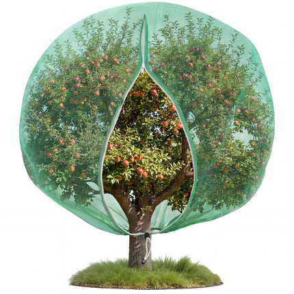 Ribbonlic 20W x 20L Ft Extra Large Fruit Tree Netting Cover with Zipper and Drawstring, Plant Protection Netting Insect Bird Barrier for Garden Cherry Trees Peach, Keep Birds Squirrels Cicadas Out
