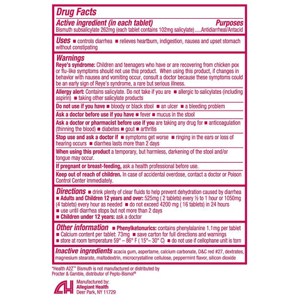 HealthA2Z® Bismuth | Bismuth Subsalicylate 262mg | Multi-Symptom Relief | (24 Pack (288 Tablets))