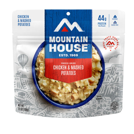 Mountain House Chicken & Mashed Potatoes | Freeze Dried Backpacking & Camping Food | Gluten-Free | 2 Servings
