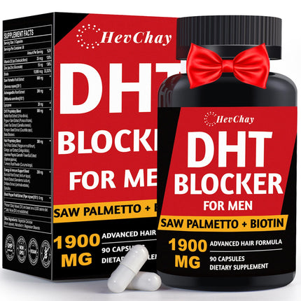 DHT Blocker for Men | Extra Strength Saw Palmetto & Biotin Hair Growth Supplement - Hair Growth Vitamins - Hair Regrowth - Natural Hair Loss Supplements for Men - Proprietary Herbal Blends,1 Pack