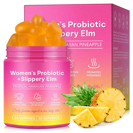 Vawcrn Feminine Probiotics Gummies Probiotic Health Support,PH Balance Gummies for Women,Promotion of Womens Health,Natural Pineapple Flavor,Vegan,Gluten-Free,60 Count