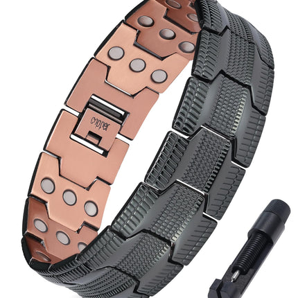 Jecanori Copper Bracelet for Men, 3X Strength Magnetic Bracelets for Men,Ideal Gift