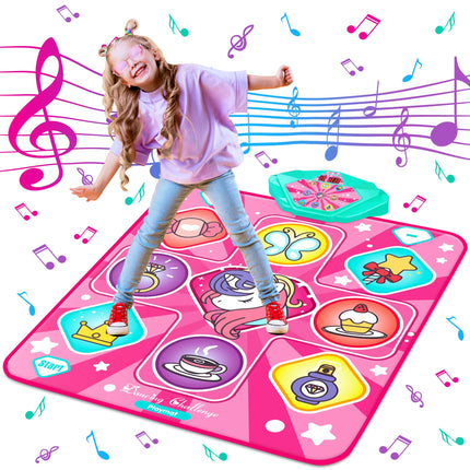 Unicorn Dance Mat for Girls, LED Music Pad, 5 Game Modes, Gift for Kids 3+