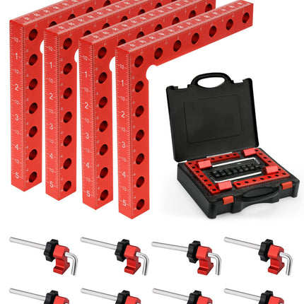 VEXTHYX Corner clamps for woodworking, 4Pack 90 degree 5.5"x5.5" clamping squares for right angle positioning, woodworking square clamp tools for cabinet, picture frame, box, drawers
