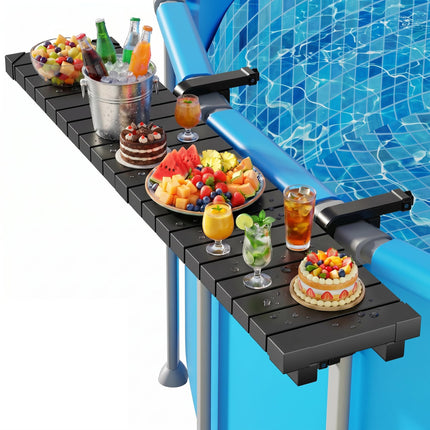 Kompoll Pool Bar Heavy Duty & Stable Poolside Bar for Above Ground Pool, Fits Top Rails up to 4.48" or Less, Holds 110 lbs, 49" x9.6" Swim Up Bar for Frame Round & Oval Above Ground Pools Accessories