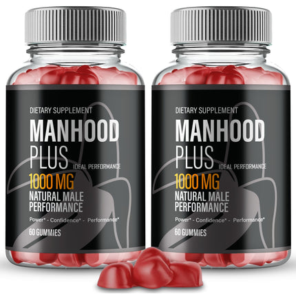 Manhood Plus Gummies, Official Man Hood Plus Supplement Gummies - Maximum Strength Performance, All Natural Support Overall Health & Wellness, ManhoodPlus Advanced Support Gummy Reviews (2 Pack)