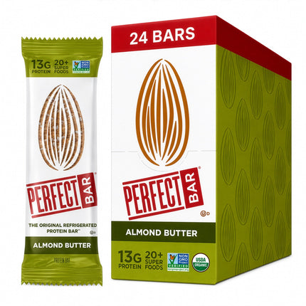Perfect Bar Original Refrigerated Protein Bar, Almond Butter, 2.5 Ounce Bar, 8 Count (Pack of 3)