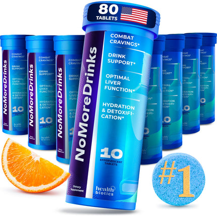 NoMoreDrinks Anti Alcohol Craving Supplement | Liver Detox & Combat Cravings | Energy Support Alcohol Replacement Drink | Organic Milk Thistle Supplement & Dandelion Root & 5HTP | (80) Energy Pills