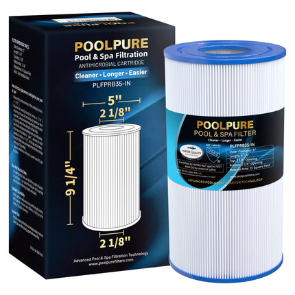 POOLPURE PRB35-IN Spa Filter Replaces Unicel C-4335, Guardian 409-219, Filbur FC-2385, 03FIL1300, 17-2482, 25393, 303557, 817-3501, R173431, 35 sq.ft, 5 X 9 Hot Tub Filter, 1 Pack (Standard)