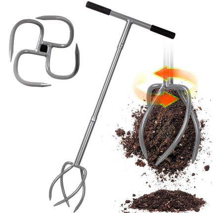 Walensee Twist Tiller with Large Steel Claw for Garden Soil Loosening