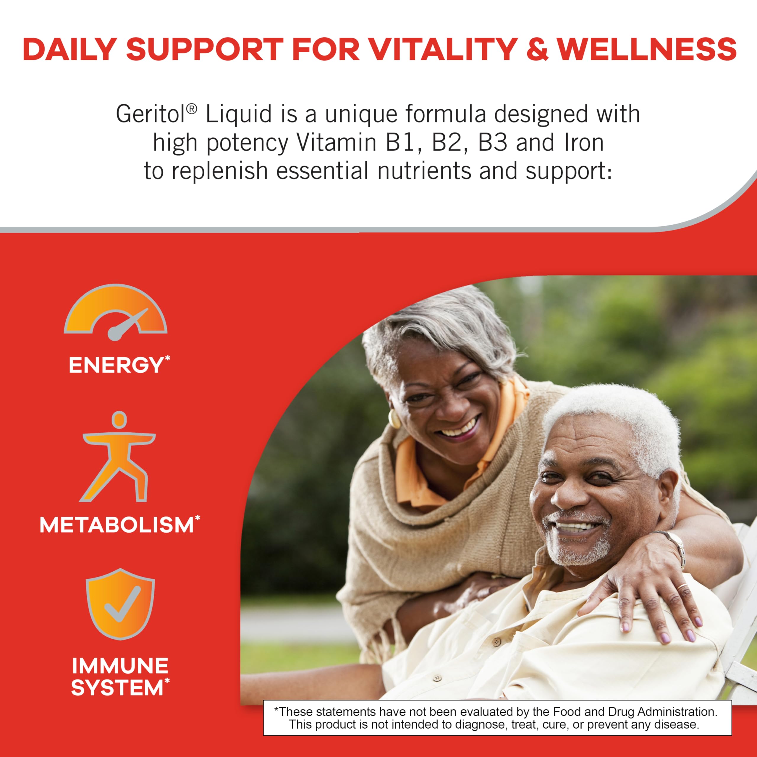 Geritol Geritol Liquid Vitamin and Iron Supplement, Energy Support, Contains H ...
