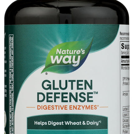 Nature's Way Gluten Defense Digestive Enzymes*, Helps Digest Wheat & Dairy(1), Gluten & Casein Digestive Enzymes*, 120 Vegan Capsules (Packaging May Vary)