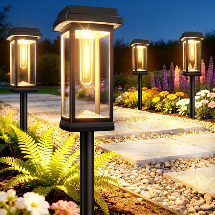 Solar Pathway Lights Outdoor, 8 Pack Upgraded Solar Garden Lights Solar Powered, Solar Lights Outdoor Waterproof IP65, 15 Hours Outdoor Solar Lights for Yard Patio Landscape Walkway Driveway Decor