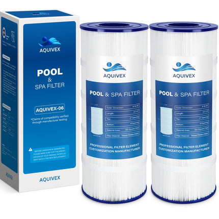 AQUIVEX CX1200RE Pool Filter Cartridge, Compatible with Hayward StarClear Plus C1200, W3C12002, Pleatco PA120, Unicel C-8412, Filbur FC-1293, Porpoise PP-B2-M, Sta-Rite PXC125, 2 Pack