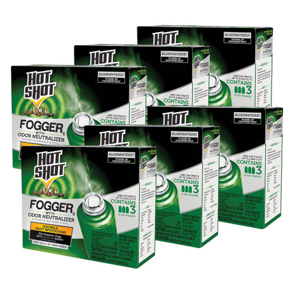 Hot Shot Pest Control Fogger, Kills Roaches, Ants, Spiders & Other Insects On Contact, Controls Heavy Infestations Indoors, 6 Pack