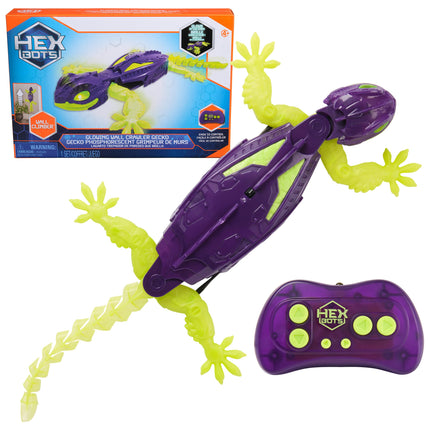 HEX BOTS Glow-in-the-Dark Wall Crawler Gecko Remote Control Toy