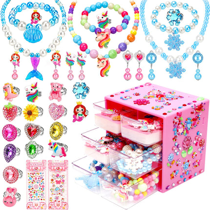 Jewelry Toys-for-Girls, Toddler Girl Toys Age 6-8, Lovely Rings Earrings