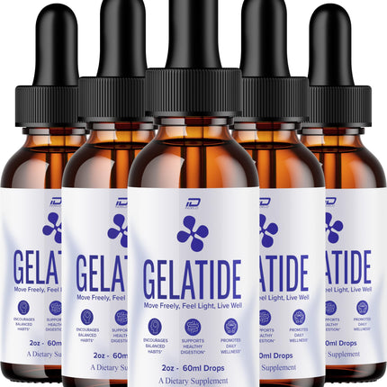 Gelatide Drops – Advanced Liquid Formula for Daily Health & Wellness Support (5 Bottles – 5 Month Supply)